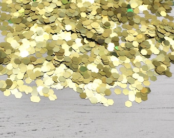 10g Golden Hexagon Chunky Glitter, Resin Craft, Confetti, Resin Arts, Craft Supplies, Scrapbooking, Slime making, Glitter Crafts