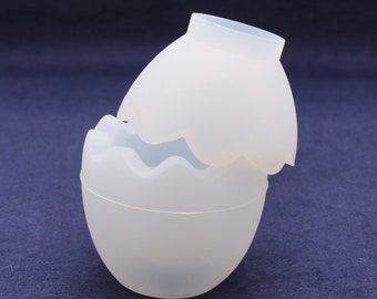 Egg Trinket Pot Silicone Mould, 2pcs Egg Trinket Mould, Flexible Silicone Mould, Resin Crafts, Silicone Trinket pot with lid, Cracked Egg