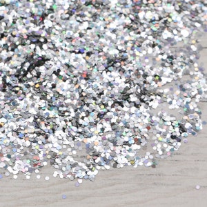Silver Shine Glitter 10g, Limited Edition, Hand Mixed, Harskunst, Harsambacht, Tafelconfetti, Slijm Maken, Nail Art Glitter, Glitterkunst