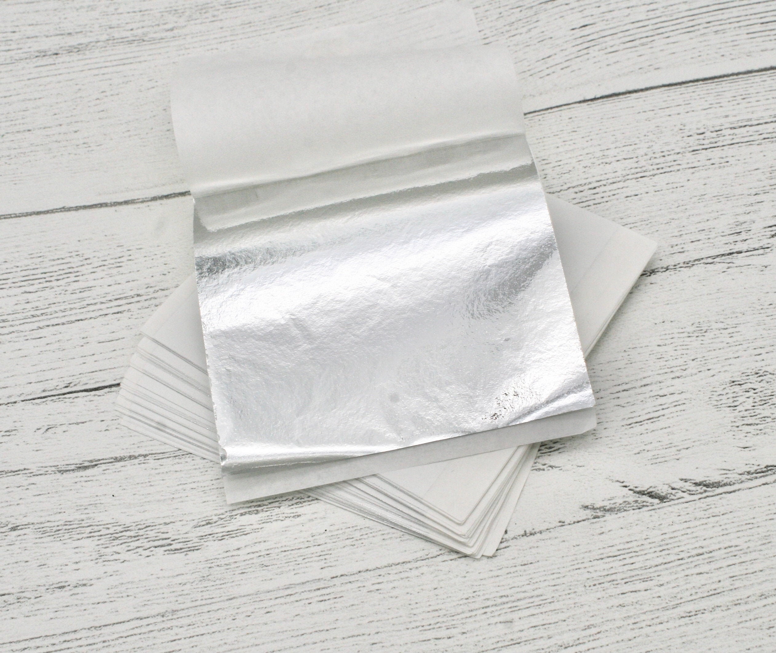 Silver Leaf Foil Paper Sheets for Crafts, Resin, Scrapbooking, Gilding,  Framing, Silver Leaf Foil Sheets, Nail Art, Thin Foil Sheets, Craft 