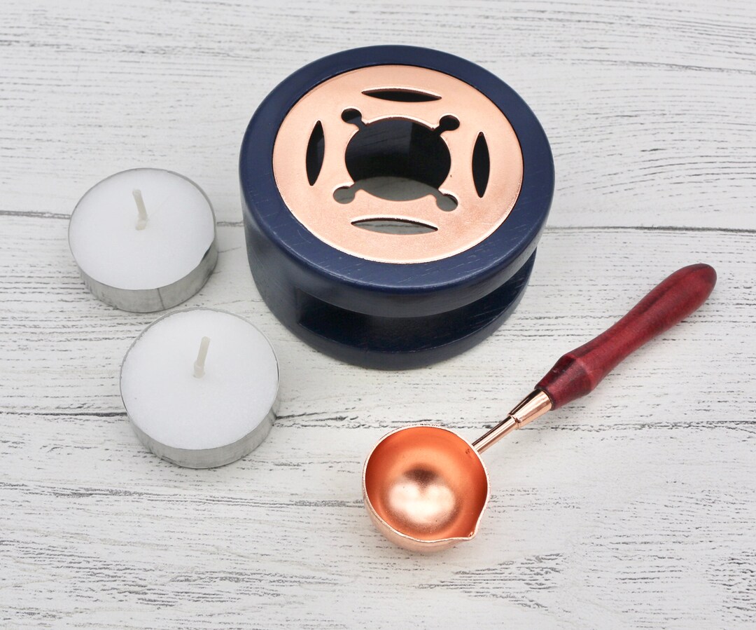 Blue Wax Seal Melting Furnace and Spoon, Wax Seal Furnace to Melt Wax