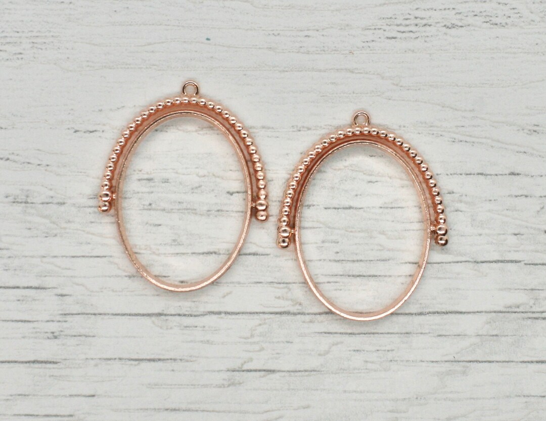 Oval Shape Rotating Bezels, Set of 2 Open Back Blank Metal Rotating ...
