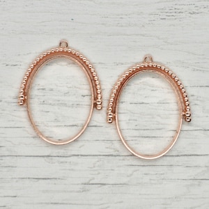 Oval Shape Rotating Bezels, Set of 2 Open Back Blank Metal Rotating Bezel, Bezel Blank, Jewellery Making, Resin Art