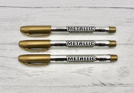 Stylo métallique doré, stylo feutre or métallisé, papeterie