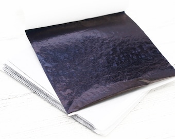 10 x Black Leaf Foil Paper Sheets for Crafts, Resin, Scrapbooking, Gilding, Framing, Black Leaf Foil Sheets, Nail Art, Thin Foil Sheets
