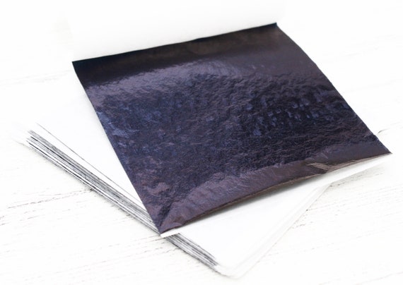 10 x Black Leaf Foil Paper Sheets for Crafts, Resin, Scrapbooking, Gilding, Framing, Black Leaf Foil Sheets, Nail Art, Thin Foil Sheets