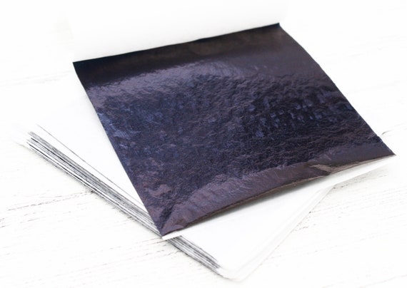 Black Leaf Foil Paper Sheets for Crafts, Resin, Scrapbooking, Gilding,  Framing, Black Leaf Foil Sheets, Nail Art, Thin Foil Sheets, Craft 