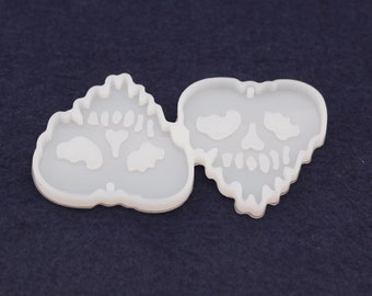 Dripping Skull Earring Silicone Mould, Skull Mould, Earring making, Skull Keyring Mould, Halloween Silicone Mould, Spooky Mould