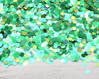 10g Green Gold Hexagon Chunky Glitter, Resin Craft, Confetti, Resin Arts, Craft Supplies, Scrapbooking, Slime making, Glitter Crafts