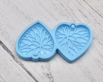 Holographic Patterned Heart Earring Silicone Mould, Heart Mould, Earring making, Heart Keyring Mould, Holographic Silicone Mould, Love Heart