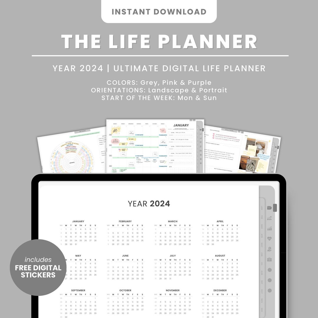 2024 the Ultimate Digital Life Planner Goal & Habit Tracker, Monthly ...