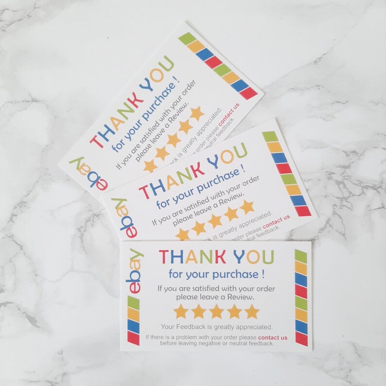Ebay Thank You Cards Ebay Thank You for Your Purchase Etsy