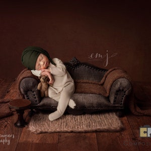 Vintage Newborn Sofa Couch Digital background for Composite Photography