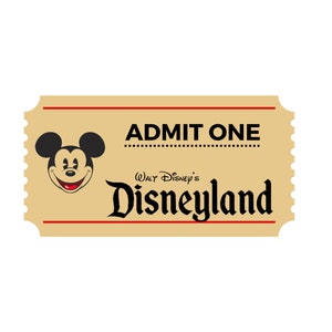 Printable Disney Disneyland Printable Admission Ticket