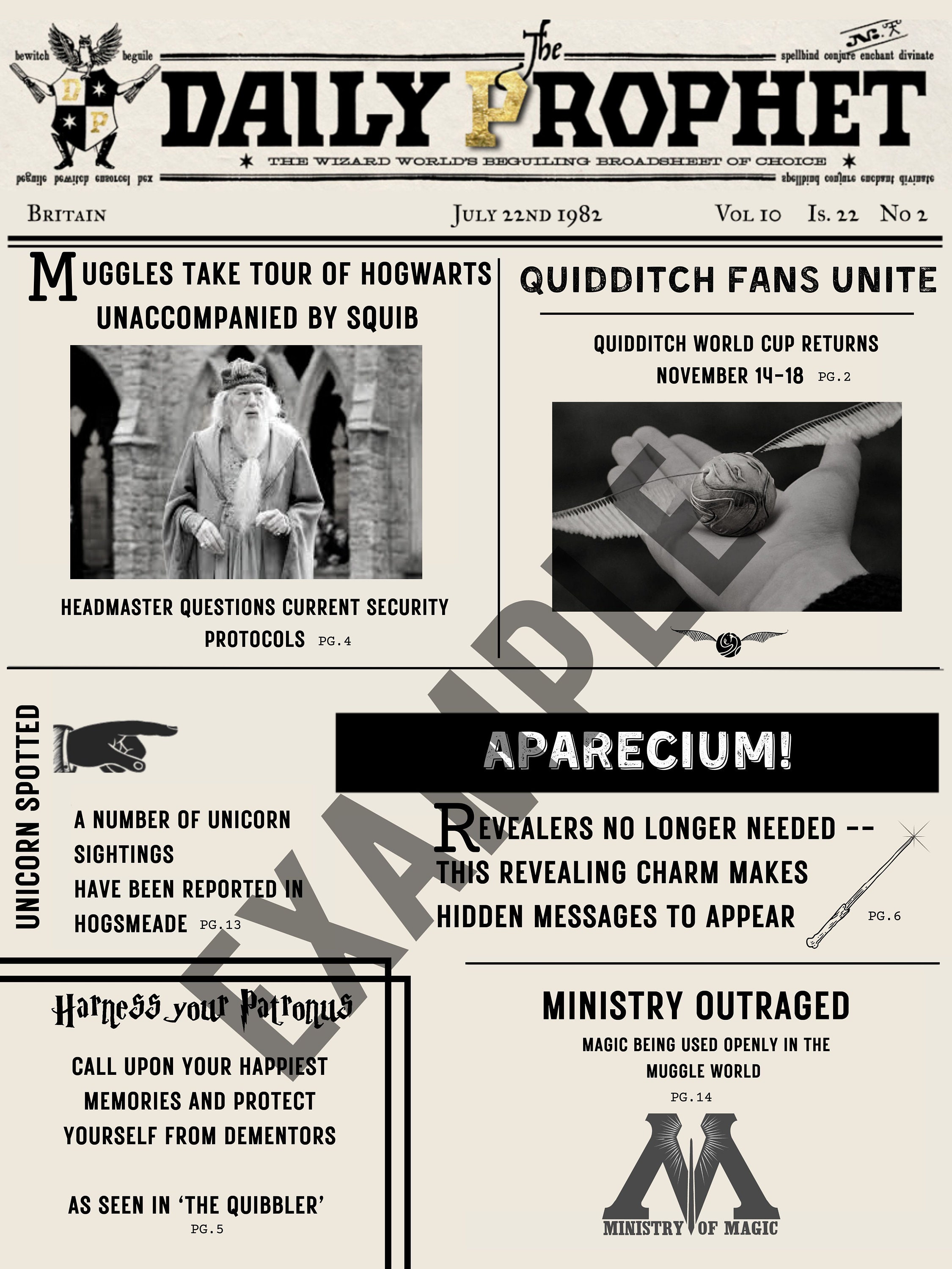 PDF Harry Potter Daily Prophet Blank Printable Newspaper PDF Version ...
