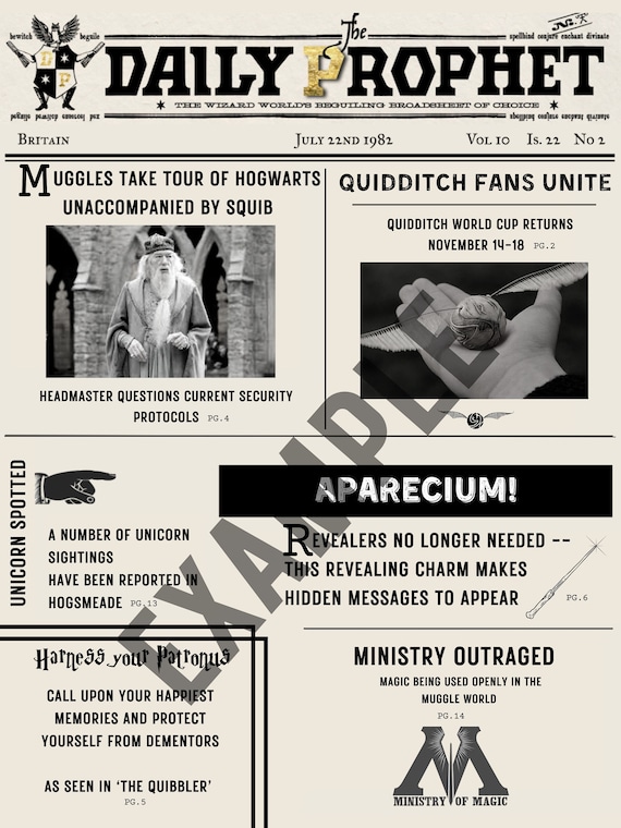 JPEG Harry Potter Daily Prophet Blank Printable Newspaper - Etsy