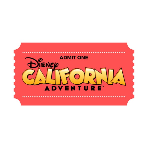 Printable Disneyland California Adventure Printable Admission Ticket