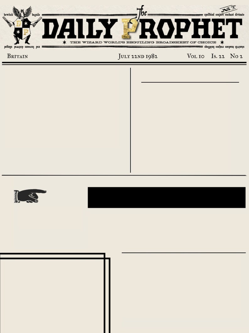 PDF Harry Potter Daily Prophet Blank Printable Newspaper PDF Version ...