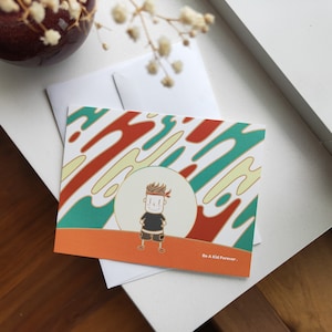 Soyez un enfant pour toujours -- Boy Version Illustration Carte postale carte de vœux Carte d’événement | Carte d’anniversaire de la carte de jour des enfants |