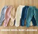 Merino Wool Baby Leggings Footed Pants / Newborn Clothes / Winter Baby Outfit Clothes / Knitted Baby / Infant Footies/ Baby Shower Gift 