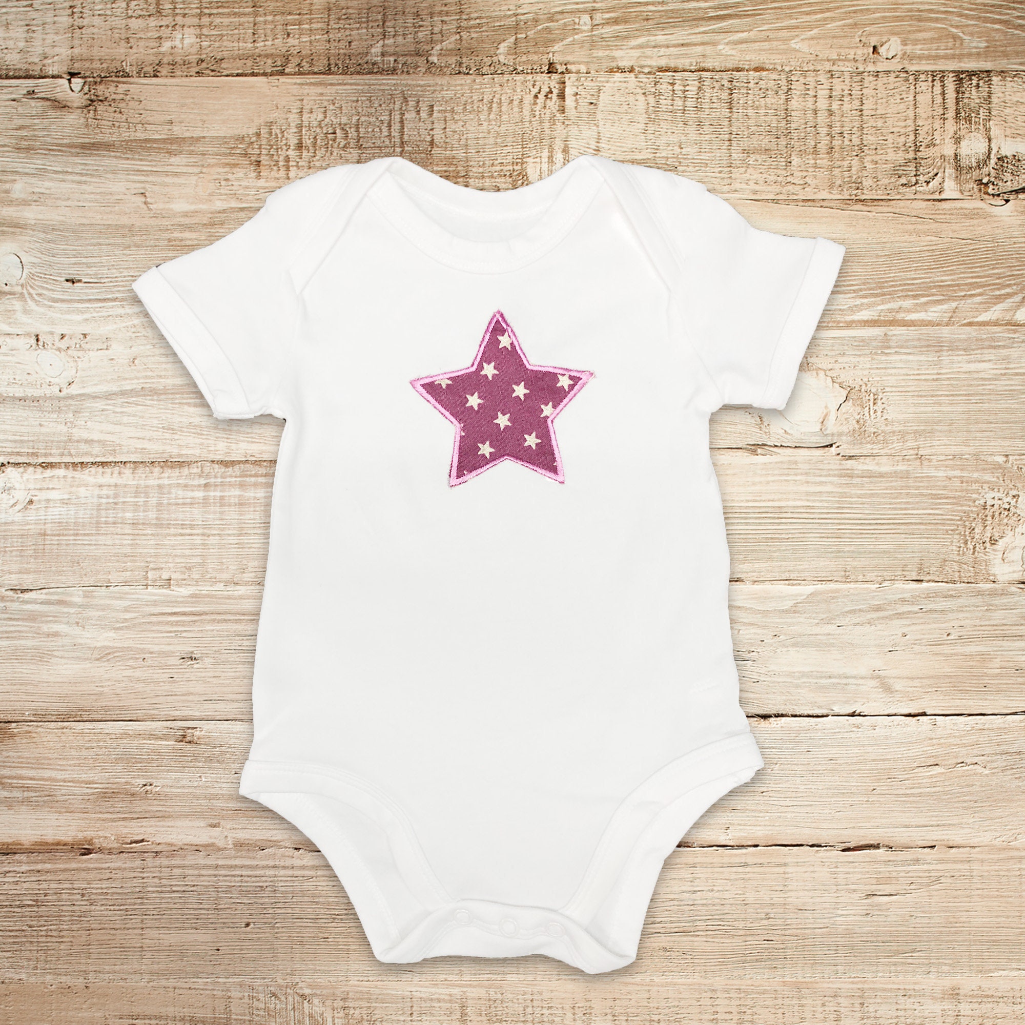 Organic Cotton Baby Girl Onesie Bodysuit Tshirt Star Etsy UK