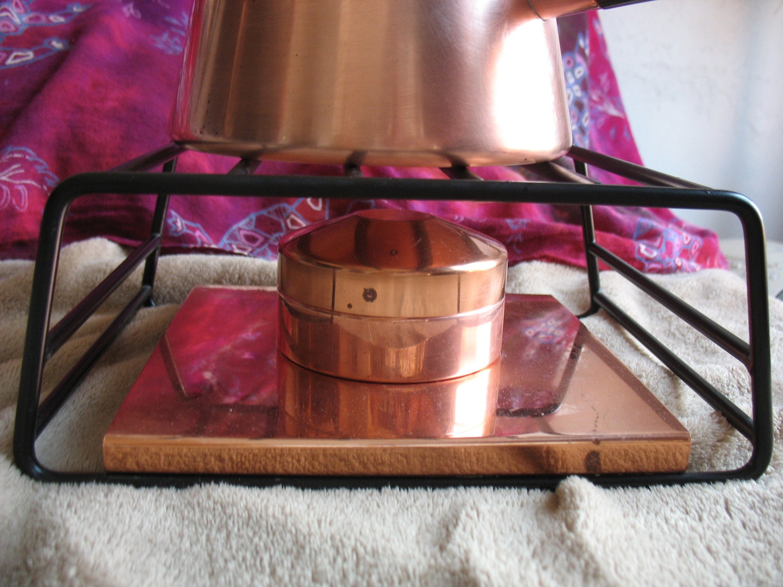 Vintage SIGG Copper Fondue Pot with Stand and Burner Etsy