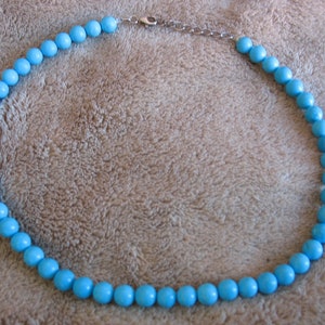 Turquoise Colored Necklace made from Howlite Stone Beads