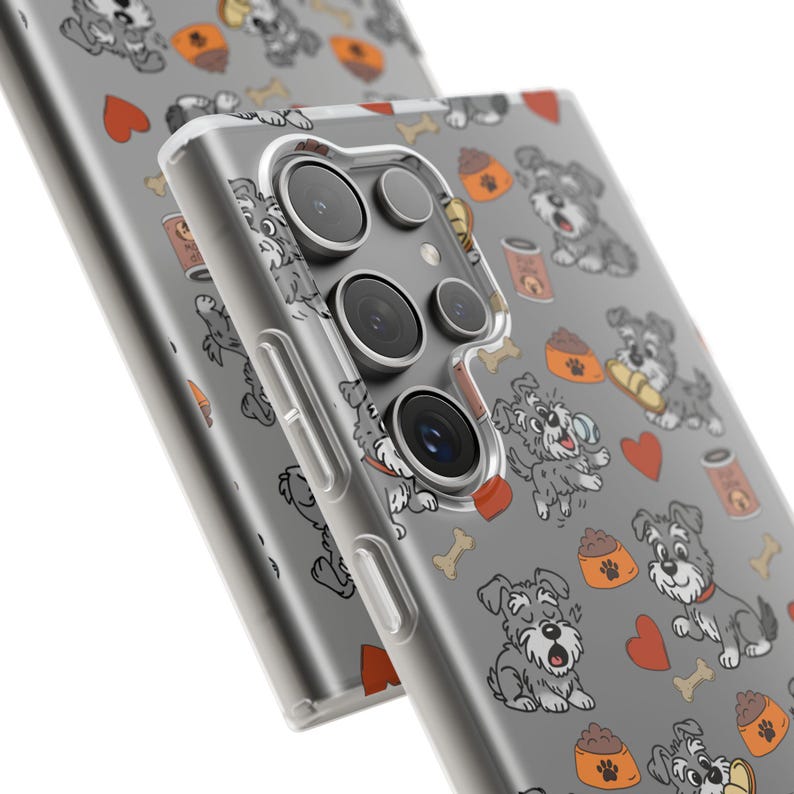 Cute Schnauzer Phone Case – Animated Dog Design for iPhone & Samsung | Slim TPU Flexi Cover, Gift for Pet Lovers and Dog Owners image 7