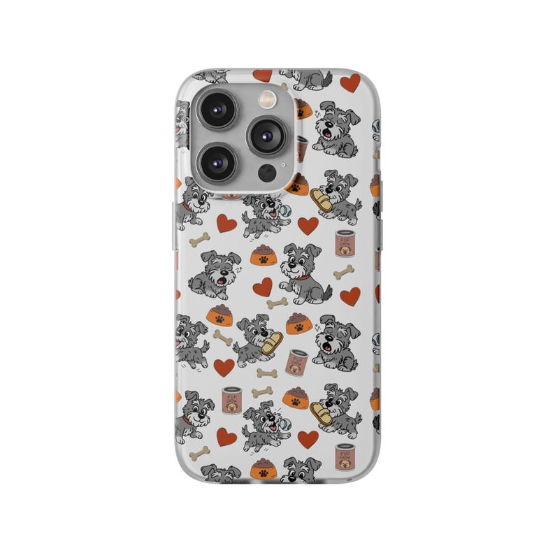 Cute Schnauzer Phone Case – Animated Dog Design for iPhone & Samsung | Slim TPU Flexi Cover, Gift for Pet Lovers and Dog Owners image 3