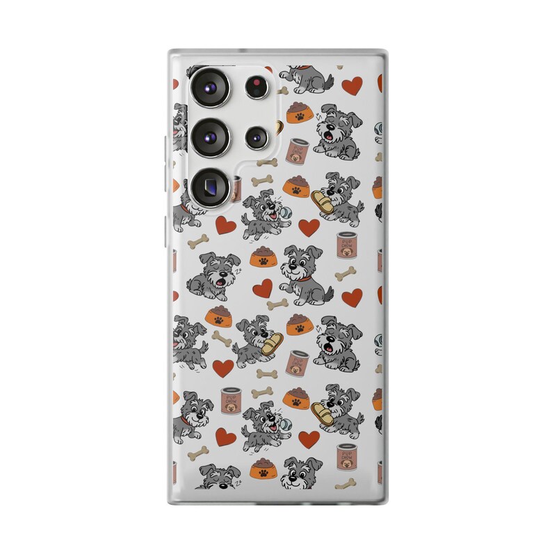 Cute Schnauzer Phone Case – Animated Dog Design for iPhone & Samsung | Slim TPU Flexi Cover, Gift for Pet Lovers and Dog Owners image 4