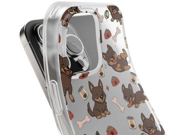 Cute Kelpie Dog Phone Case – Animated Dog Design for iPhone and Samsung | Slim TPU Flexi Cover, Gift for Pet Lovers & Dog Owners