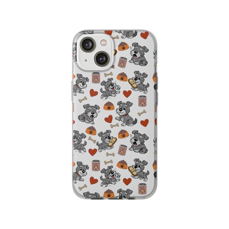 Cute Schnauzer Phone Case – Animated Dog Design for iPhone & Samsung | Slim TPU Flexi Cover, Gift for Pet Lovers and Dog Owners image 2