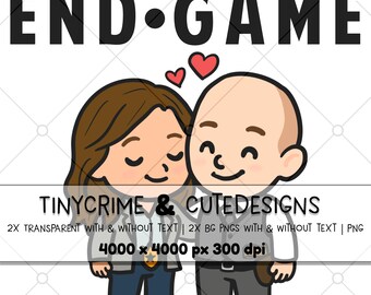 „End Game“ Digital Art | Chibi Elliot & Olivia Benson PNG | SVU Fan Download für echte Eo Fans