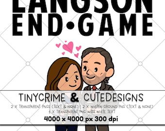 Langson End Game Digitale Datei - Olivia Benson & Trevor Langan PNG Kunst, Kawaii Paar, Sublimationsclipart für den persönlichen Gebrauch
