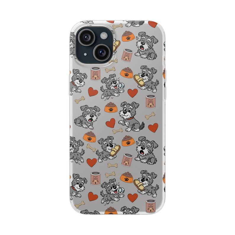 Cute Schnauzer Phone Case – Animated Dog Design for iPhone & Samsung | Slim TPU Flexi Cover, Gift for Pet Lovers and Dog Owners image 5