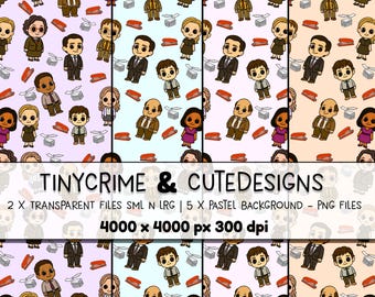 The Office Inspired Seamless Pattern | 12x12 Digital Download PNG | 4 Background Colors + 2 Transparent Designs | Printable, Sublimation
