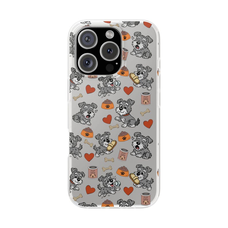 Cute Schnauzer Phone Case – Animated Dog Design for iPhone & Samsung | Slim TPU Flexi Cover, Gift for Pet Lovers and Dog Owners image 6