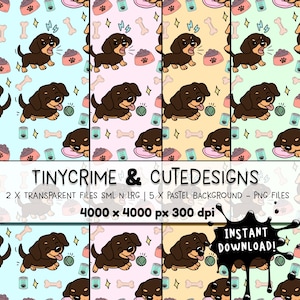 Dachshund Seamless Pattern | Cute Sausage Dog PNG | Digital Download for Fabric, Crafts, Sublimation & Gifts
