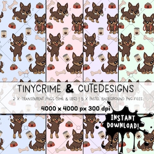 Australian Kelpie Seamless Pattern | Cute Kelpie Dog PNG | Digital Download for Fabric, Crafts, Sublimation & Gifts