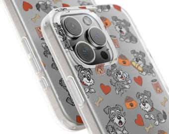Niedliche Schnauzer Handyhülle – Animierter Hund Design für iPhone & Samsung | Schlanke TPU Flexi Cover, Geschenk für Tierliebhaber und Hundebesitzer