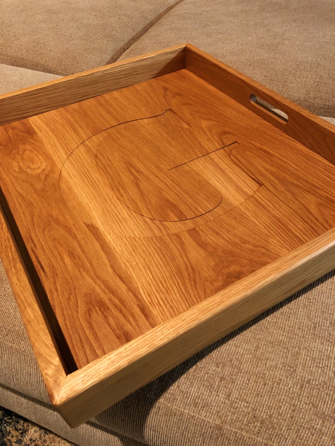 Ottoman Tray With Monogram and Handles Etsy