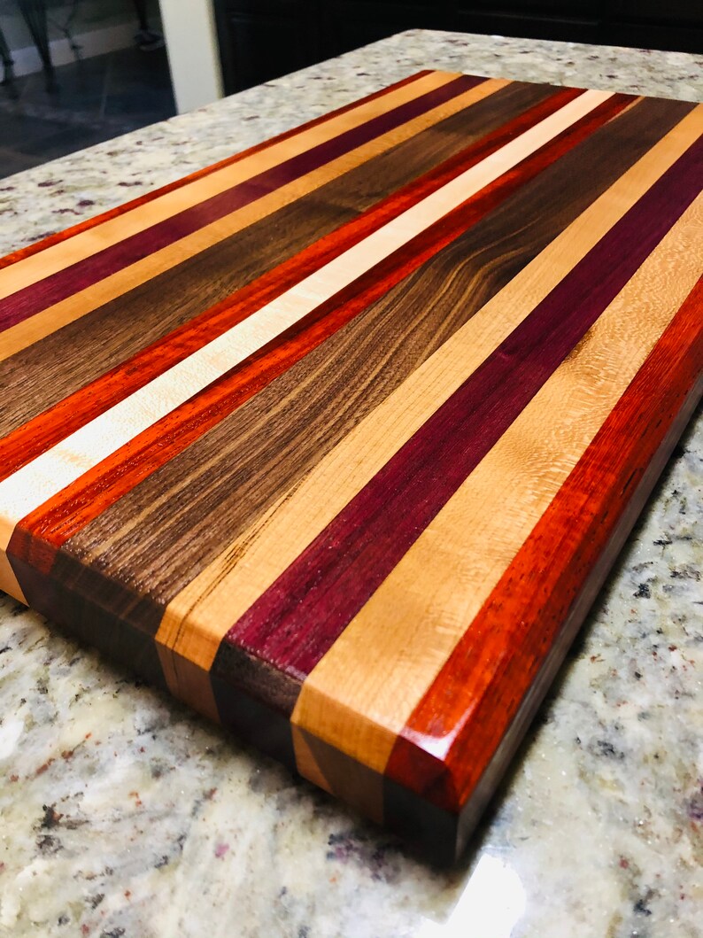 Cutting Board With Various Hardwoods Etsy