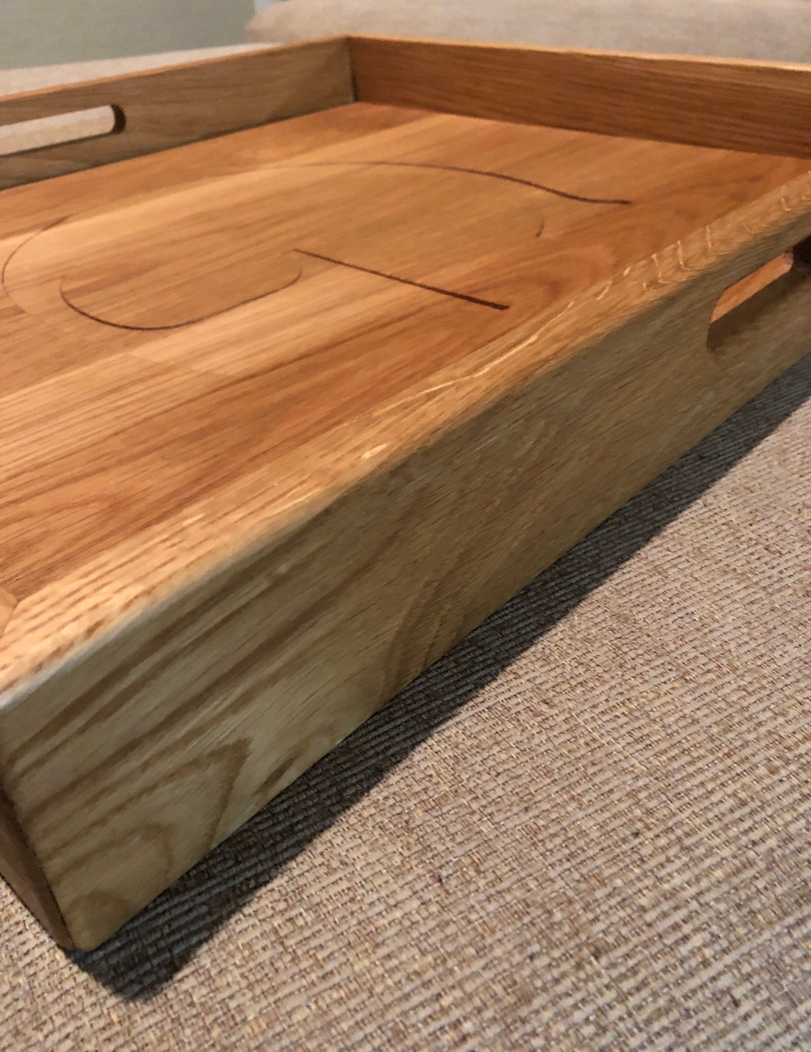 Ottoman Tray With Monogram and Handles Etsy