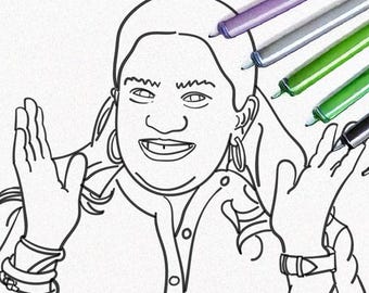 Zarna Garg Comedian Coloring Page Printable PDF Instant Download