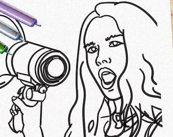 Olivia Rodrigo Coloring Page Printable PDF activity sheet instant download current events