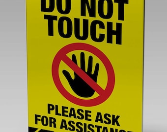 Do Not Touch Sign | Retail Store Assistance Notice (5.5" x 8.5" PDF)