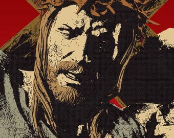 Jesus Christ Christo Carrying the Cross 5.5" x 4.25" 2-UP Note Cards Printable PDF Instant Download