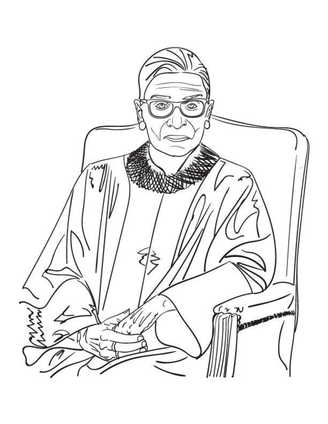 Ruth Bader Ginsburg Printable Coloring Page - Etsy
