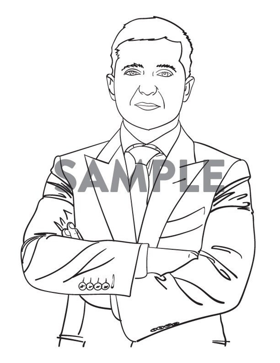 Volodymyr Zelenskyy Printable Coloring Page Activity Sheet Instant ...