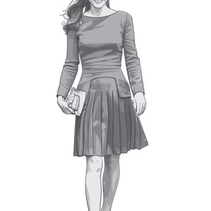 Kate Middleton Printable Coloring Page Activity Sheet Instant - Etsy
